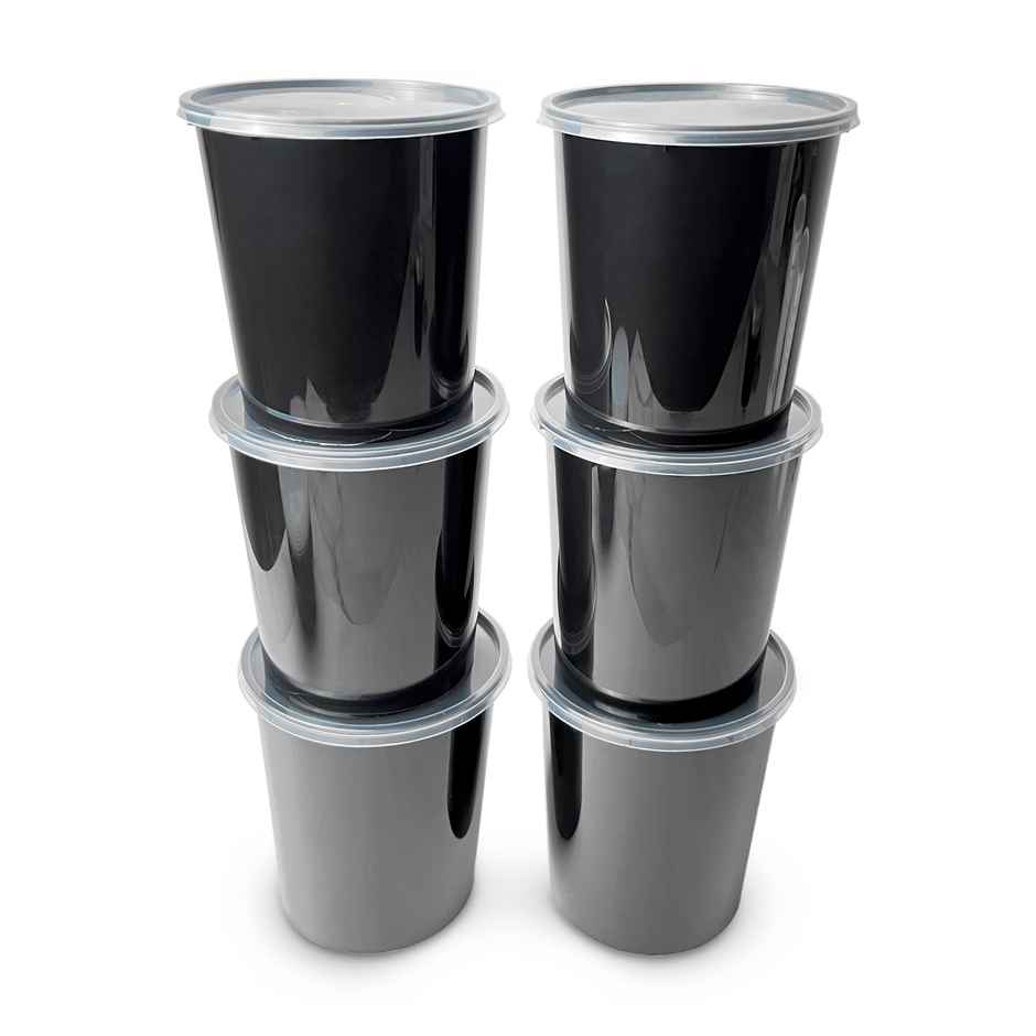 CREW4 Seal Reusable Plastic Containers with Lids for Food Storage - 1 L