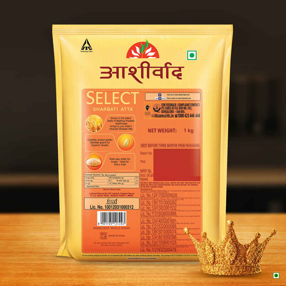 Aashirvaad Select | Pure MP Sharbati Wheat Atta for Soft Makhmali Rotis