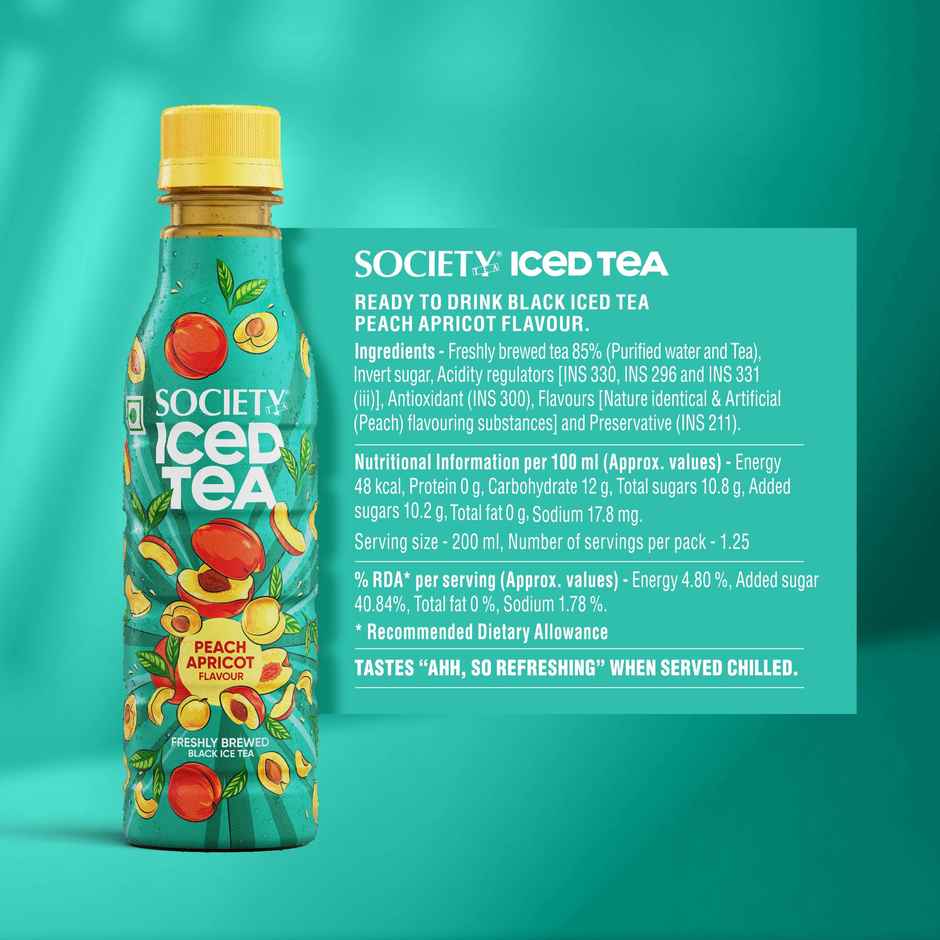 Society Iced Tea Peach Apricot Flavour Bottle
