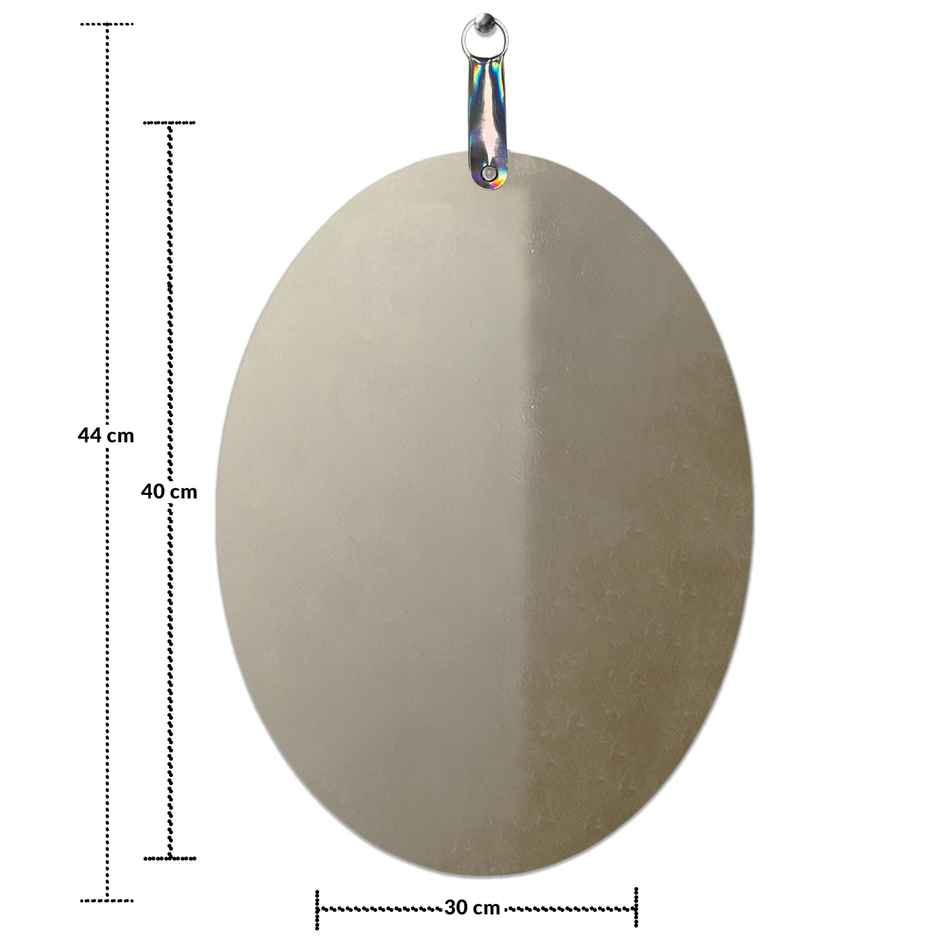 Art Street Frameless Oval Glass Wall Mirror | Self Adhesive Bathroom Bedroom Mirror
