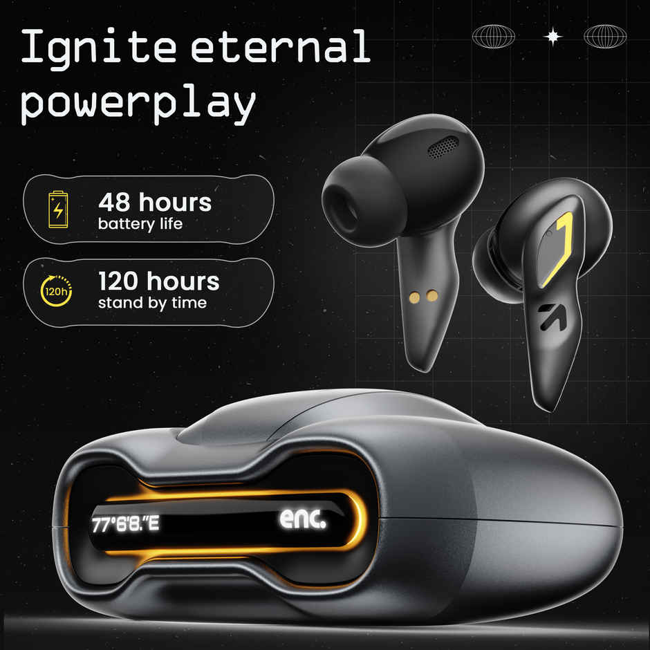GOBOULT Astra with Quad Mic ENC, 48Hrs Battery, |Smoky Metal, True Wireless