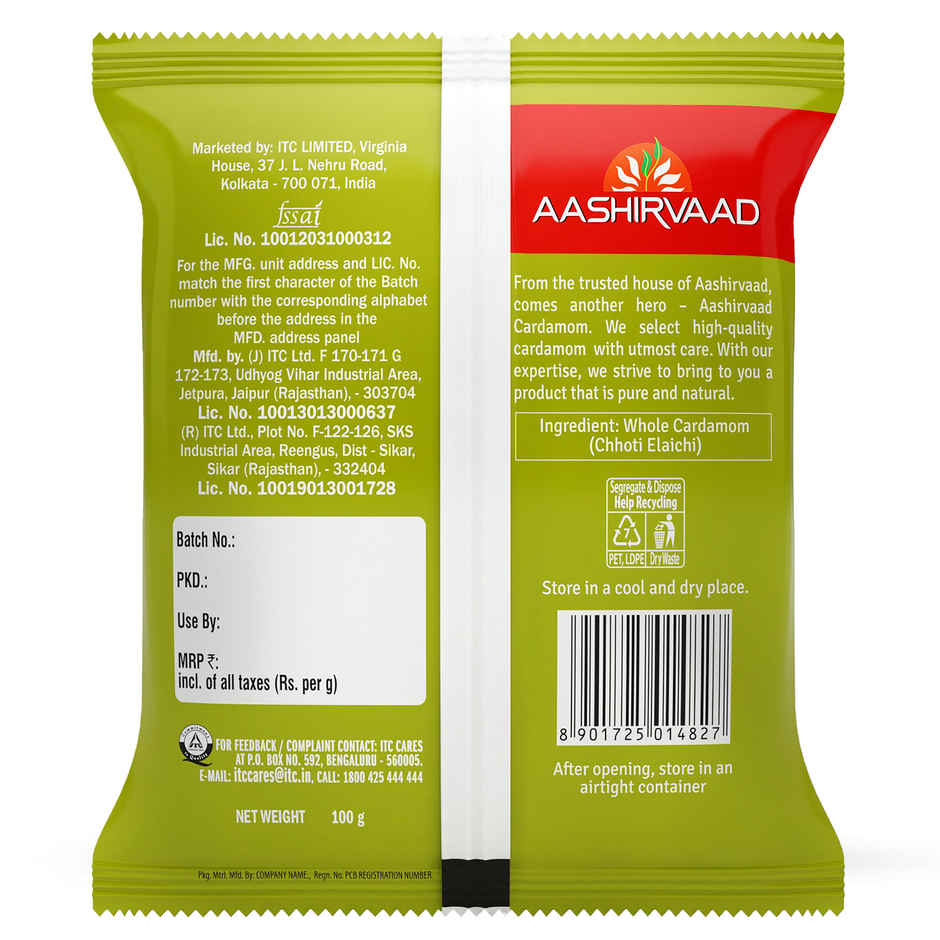 Aashirvaad Green Cardamom | Whole | Elaichi