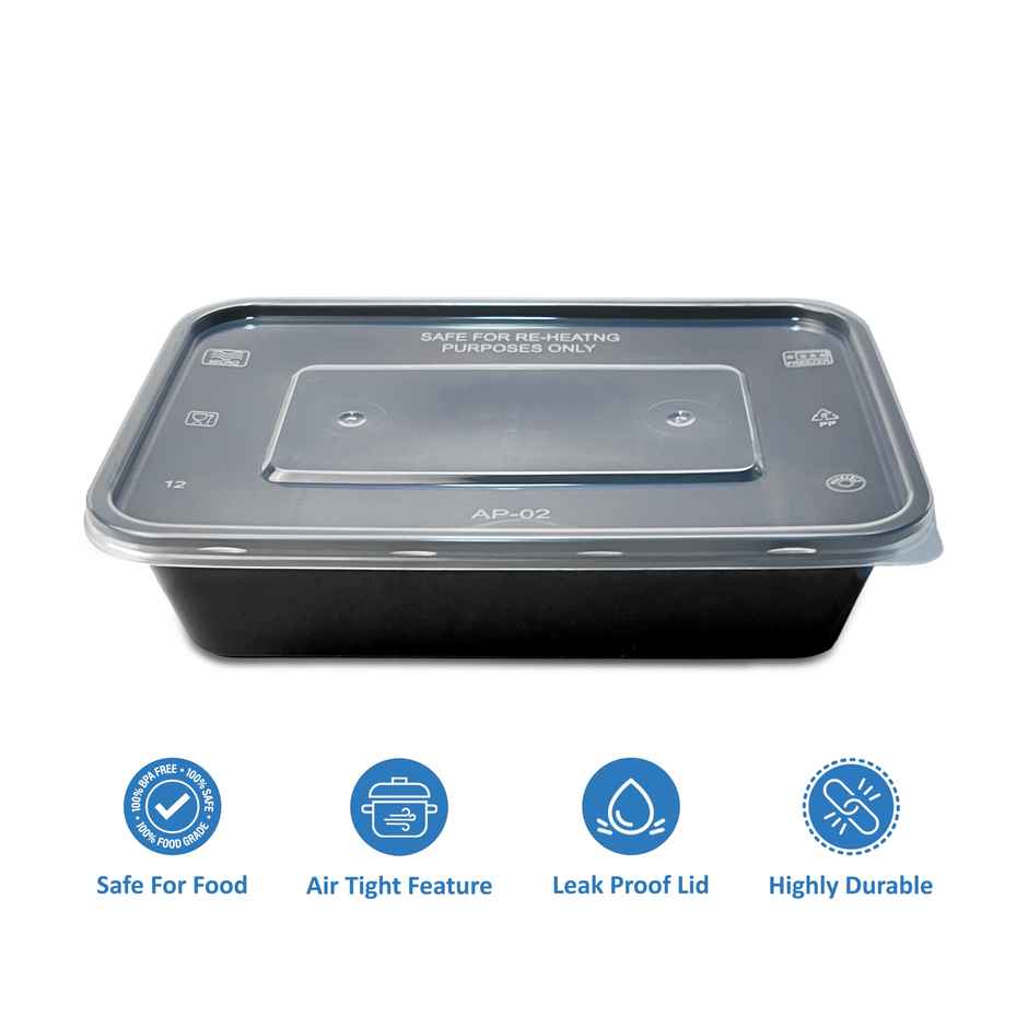 CREW4 Polypropylene Reusable Meal Prep Container | Boxes with Lid Food Storage - 500 ml