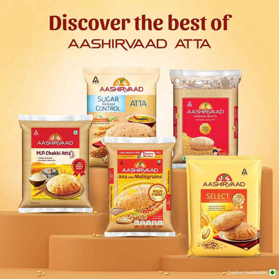 Aashirvaad High Fibre Atta with Multigrains | 3 Rotis fulfil 35% Daily Fibre