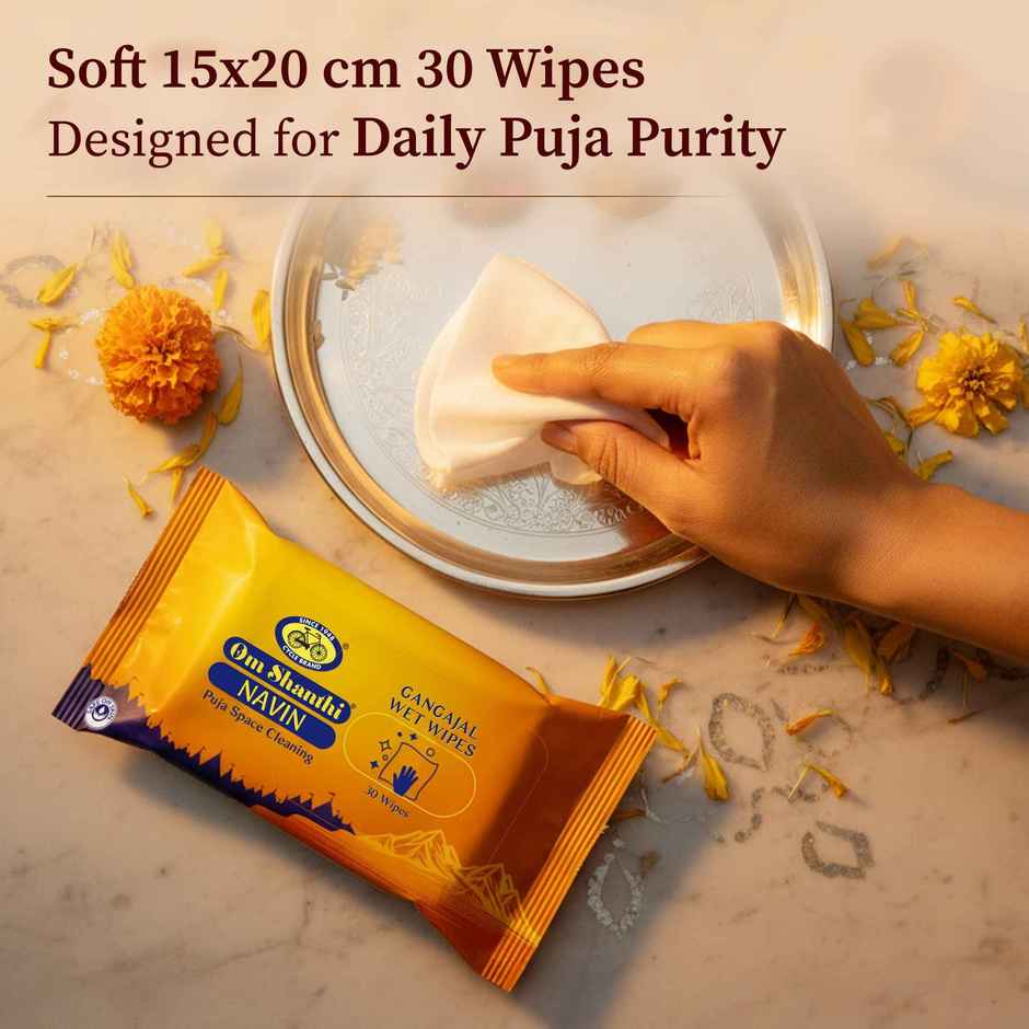 Gangajal Puja Wet Wipes | Holy, Pure & Instant Puja Cleansing | Cycle
