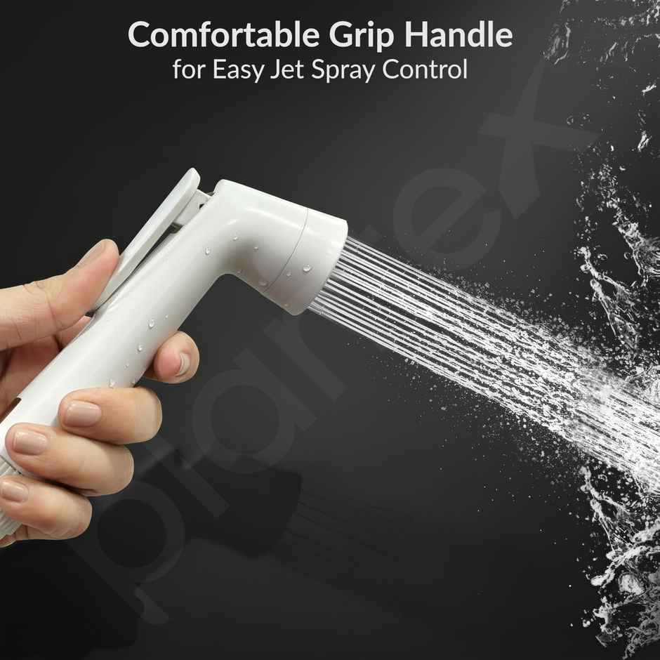 Plantex Delta Health Faucet Set | 1 meter Hose Pipe | ABS Plastic | White