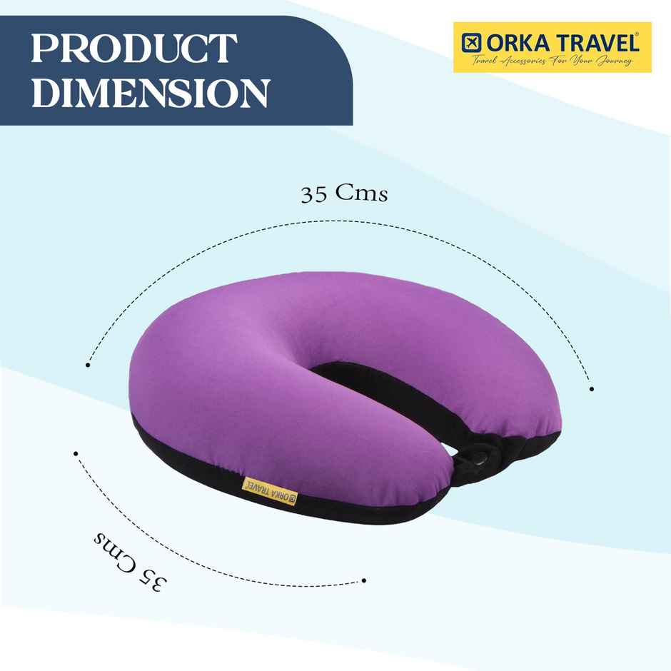 Orka Travel Solid Micro Beads U Neck Pillow - Purple Black