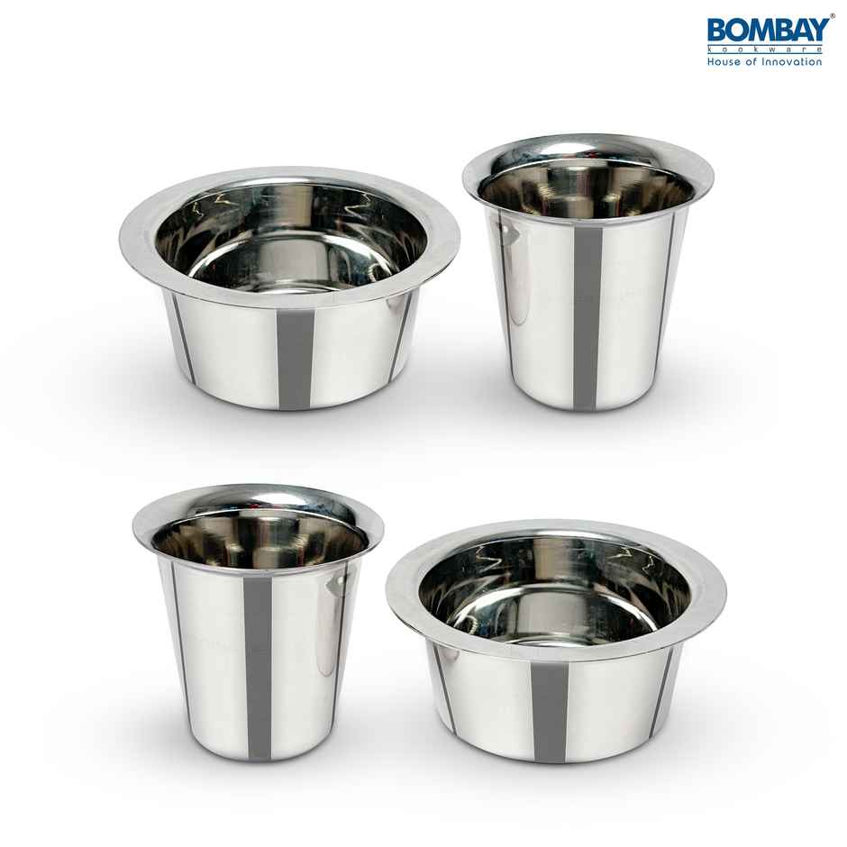 Bombay Kookware Stainless Steel Coffee Cup Dabara & Tumbler For Filter Coffee/Tea (Set Of 2)