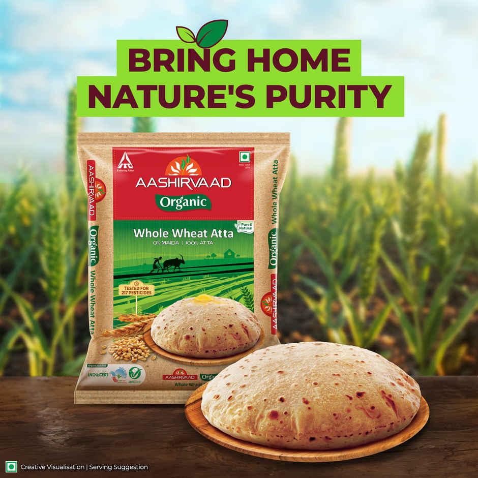 Aashirvaad Truly Organic Whole Wheat Atta, 0% Maida