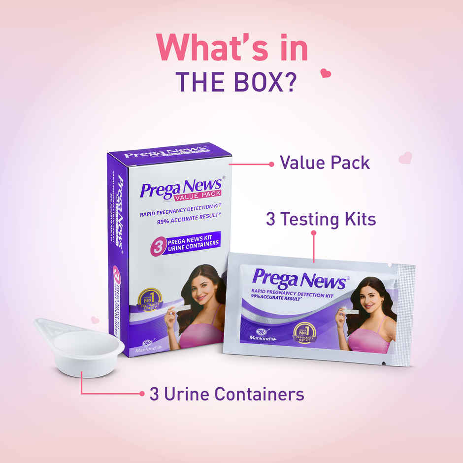 Prega News Value Pack One Step Urine Hcg Pregnancy Test Kit Device