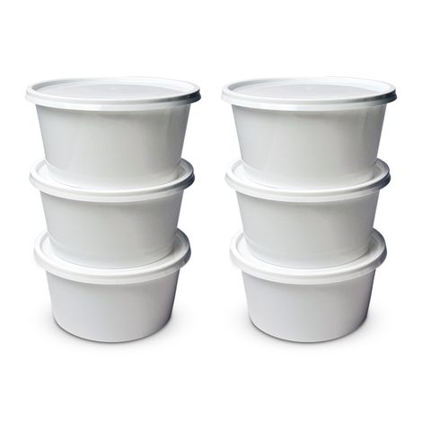 CREW4 Seal Reusable Plastic Containers with Lids for Food Storage | White - 500 ml