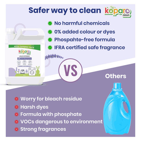 Koparo Clean Lavender & Lilac Front & Top Load Natural Detergent Liquid Refill