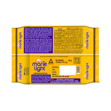 Sunfeast Marie Light Active, Marie Biscuits with Iron and 6 Vitamins Family Pack