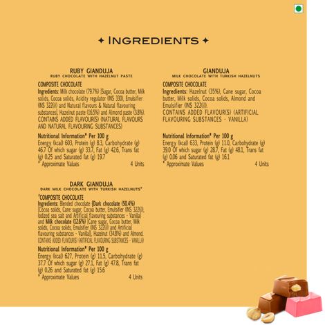 Fabelle Gianduja Trilogy- Assorted Luxury Handcrafted Chocolate Box