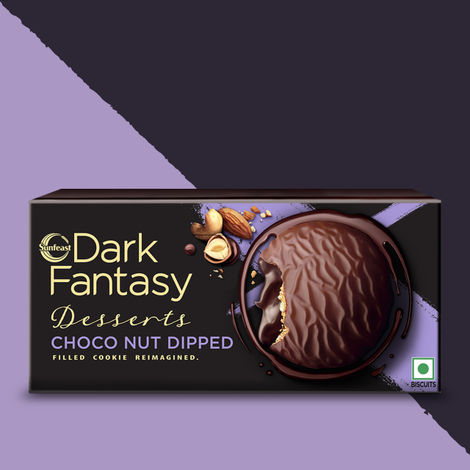 Sunfeats Dark Fantasy Desserts Choconut Dipped Filled Cookie Reimaged