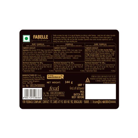 Fabelle Gianduja Trilogy- Assorted Luxury Handcrafted Chocolate Box