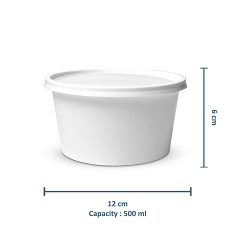 CREW4 Seal Reusable Plastic Containers with Lids for Food Storage | White - 500 ml