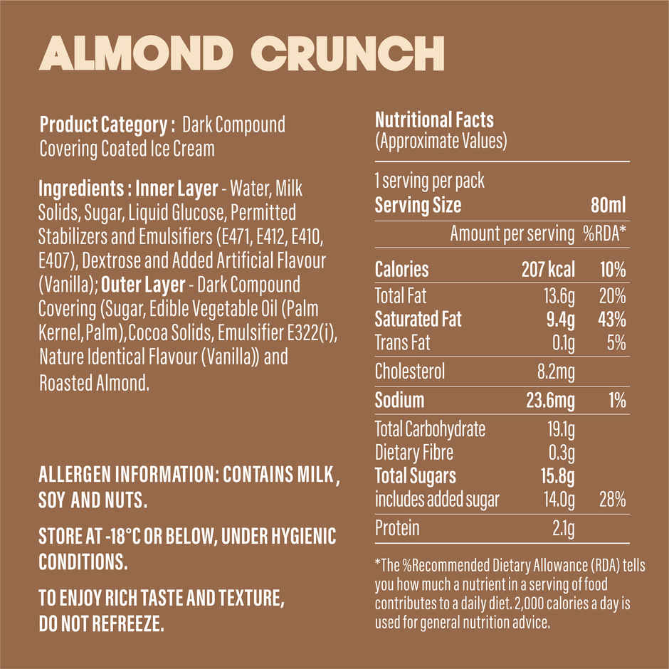 Mimo Mega Bar Almond Crunch Ice Cream