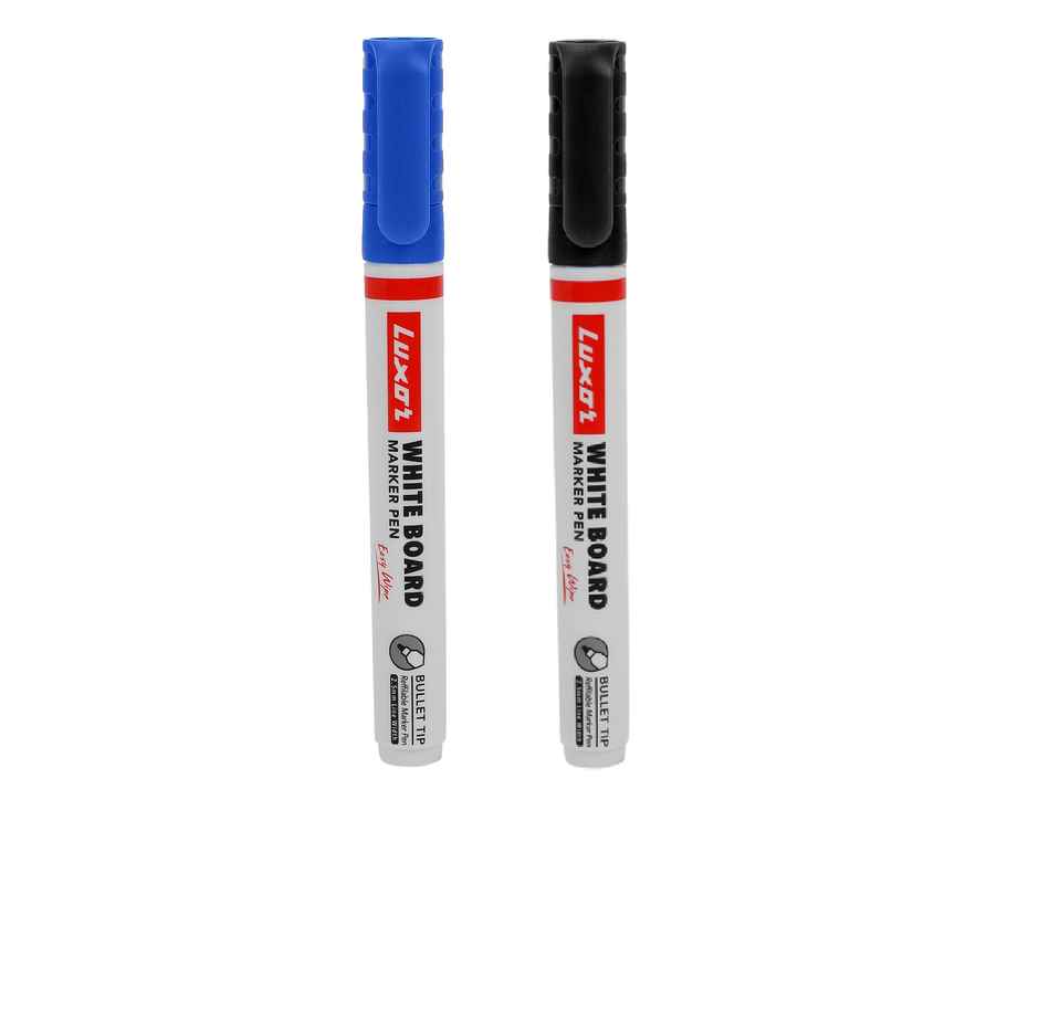 Luxor Whiteboard Marker Pack of 4 | 2 Blue Plus 2 Black | Classroom Essential