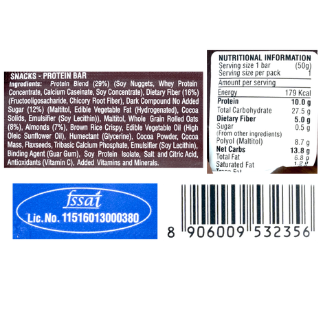 RiteBite Max Protein 10g Protein Bar Choco Almond