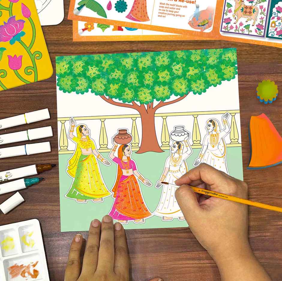 Imagimake DIY Pichwai Painting Kit | Art & Craft Toy | Traditional Art Learning Gift for Kids