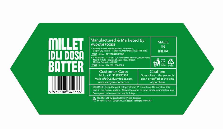 Vaidyam Millet Idly Dosa Batter
