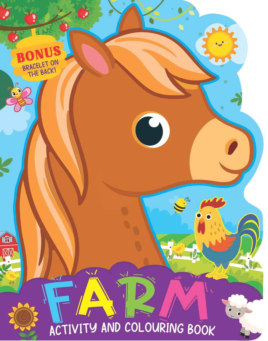 Dreamland Farm Activity and Colouring Book Die Cut Shape 48 Pages