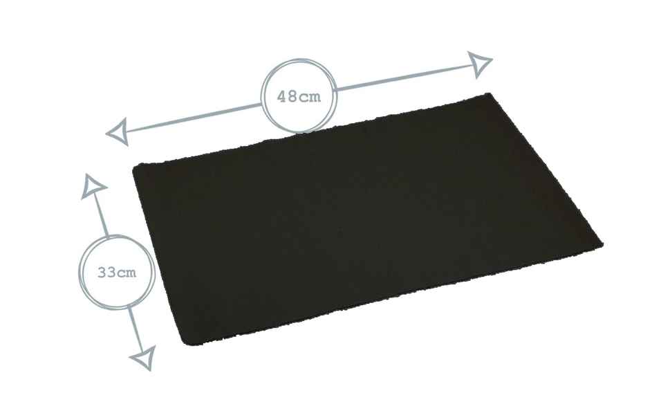 Lushomes Table Mat and Table Runner Set - Black | Dining Table Mats 4 pcs | 13 x 51 inch
