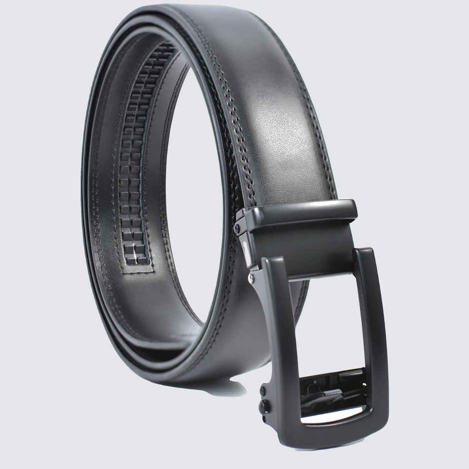 Wildhorn Men's Premium Leather Belt with Auto-Lock Buckle | Black