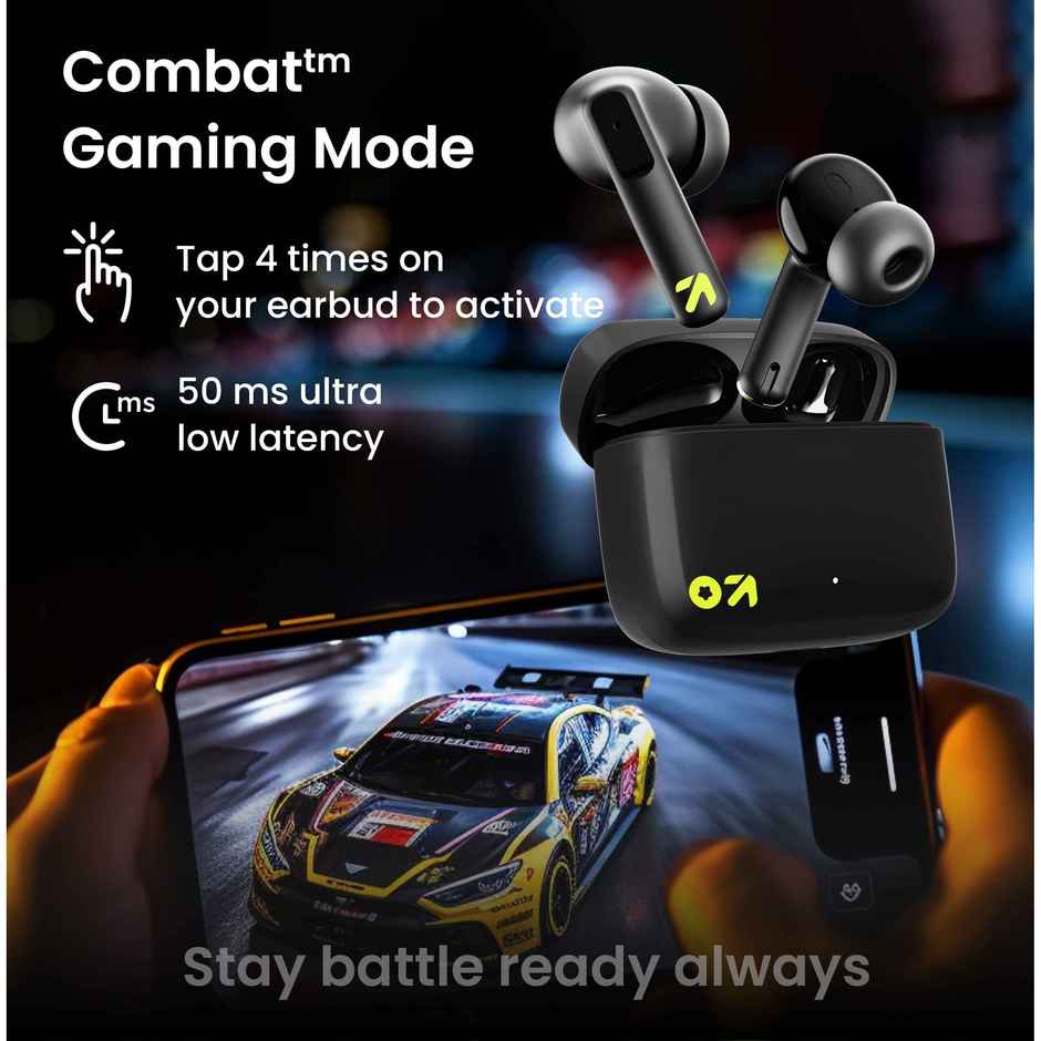 GOBOULT Octave | 60Hr Battery|Quad Mic Enc|50Ms Ultra Low Latency|5.3 BT|Black