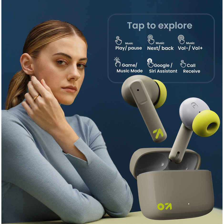 GOBOULT Octave | 60Hr Battery | Quad Mic Enc|50Ms Ultra Low Latency|5.3 BT|Green