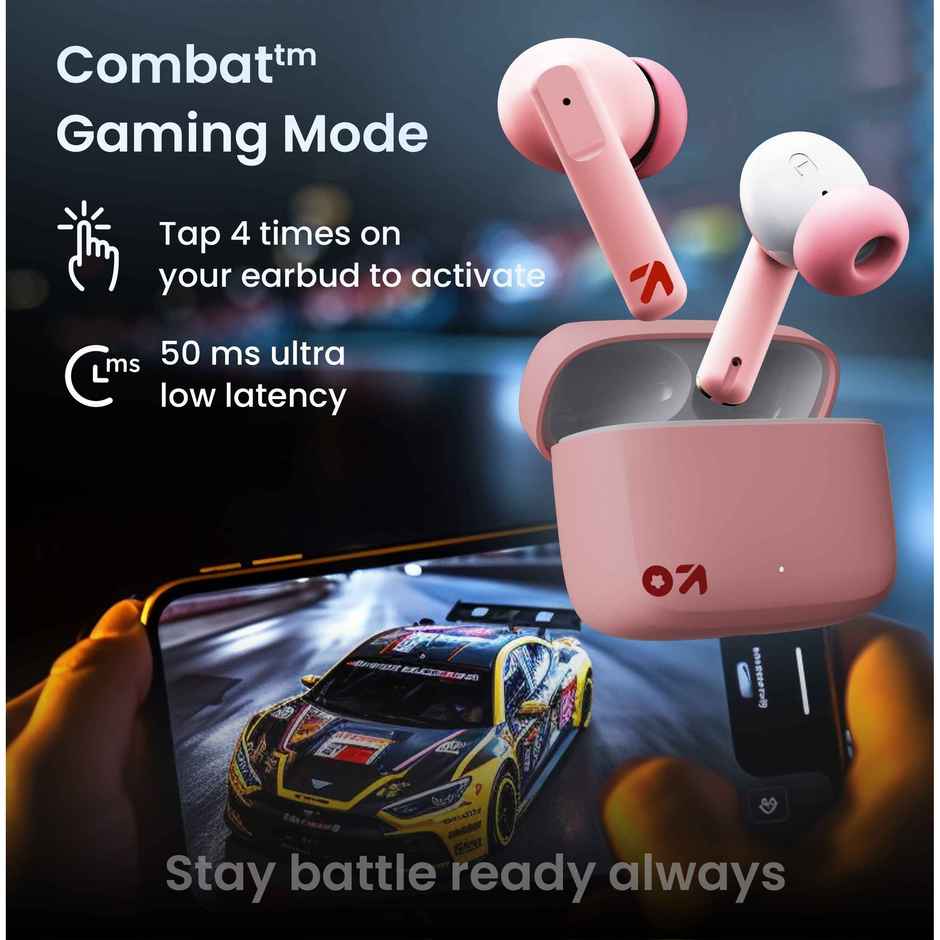 GOBOULT Octave | 60Hr Battery | Quad Mic Enc | 50Ms Ultra Low Latency|5.3 BT|Pink