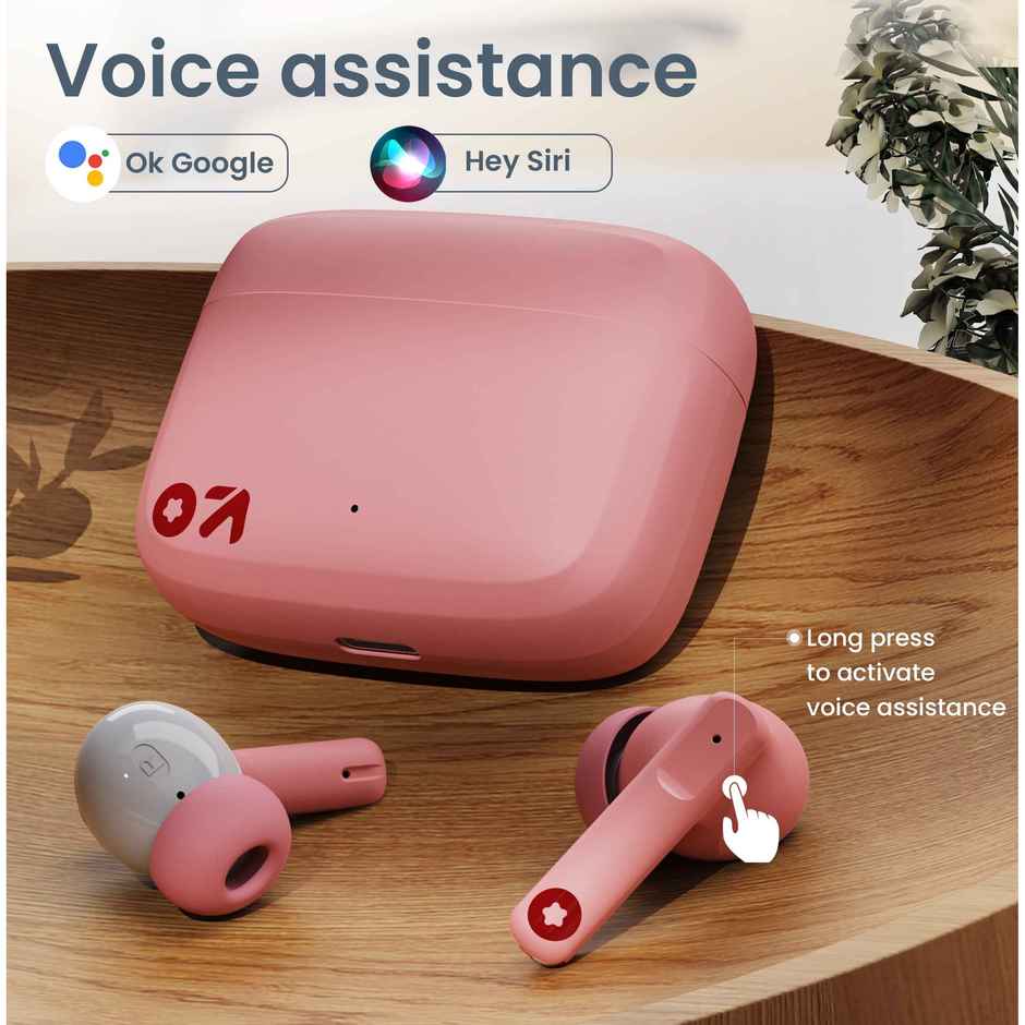 GOBOULT Octave | 60Hr Battery | Quad Mic Enc | 50Ms Ultra Low Latency|5.3 BT|Pink