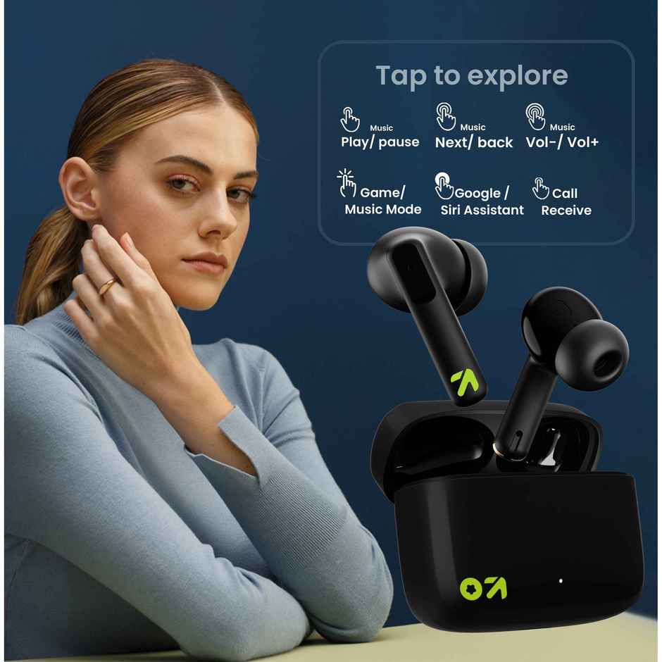 GOBOULT Octave | 60Hr Battery|Quad Mic Enc|50Ms Ultra Low Latency|5.3 BT|Black