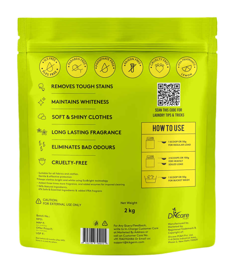 ELO Clean by Kikgerm Top Load Detergent Powder