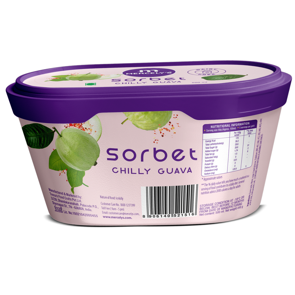 Mercely's Sorbet Chilly Guava Ice Cream Tub