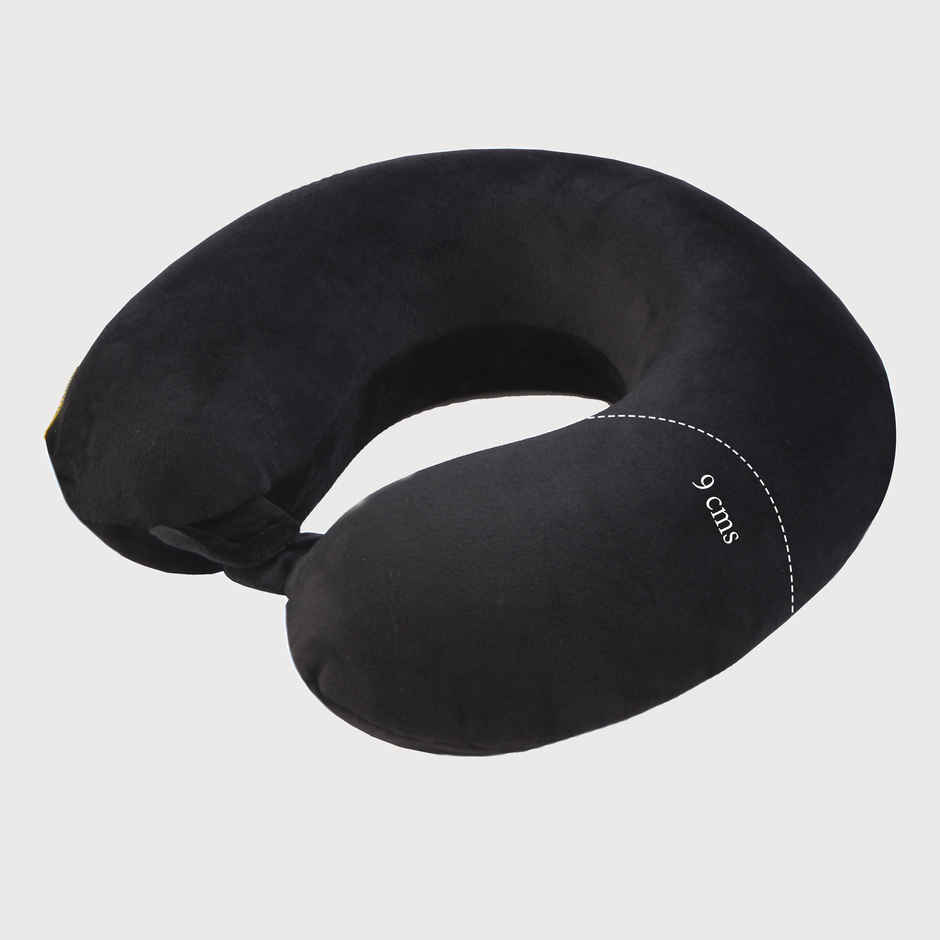 ORKA Unisex Solid Supersoft Neck Pillow | Black - One Size
