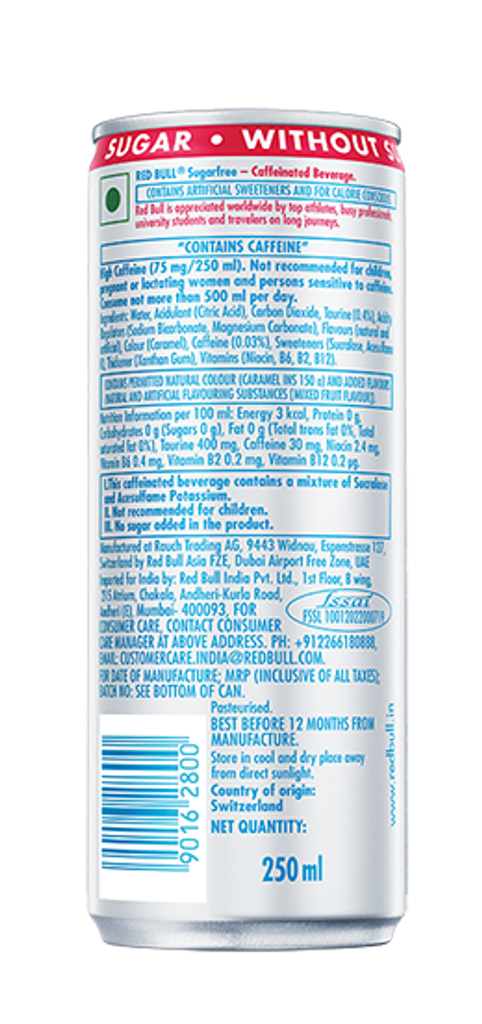 Red Bull Sugar Free Energy Drink