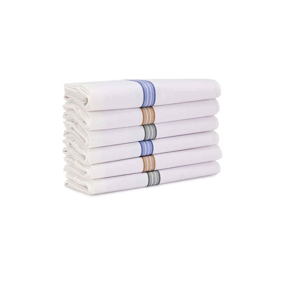 Calvadoss Men's Solid Ultra Premium Handkerchiefs | Cal6H5102Wxc | White