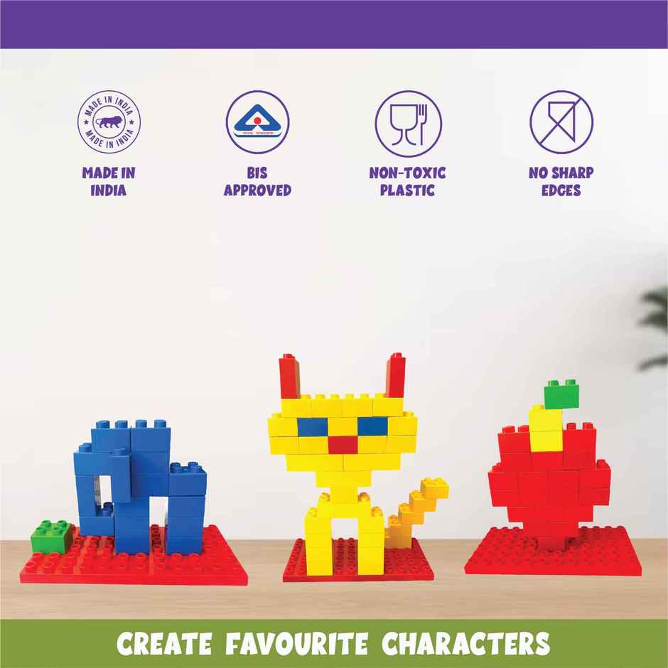 PlayMagic Building Blocks 50 Pcs | DIY Educational Construction Puzzle Toy Set