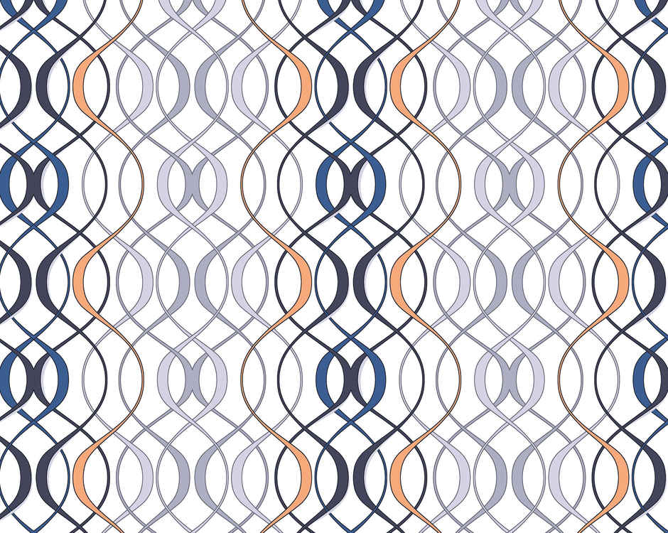 Elegant Weavers Oslo Double Geometric Bedsheet | With 2 Pillow Covers | Blue and White | 91 x 85 in