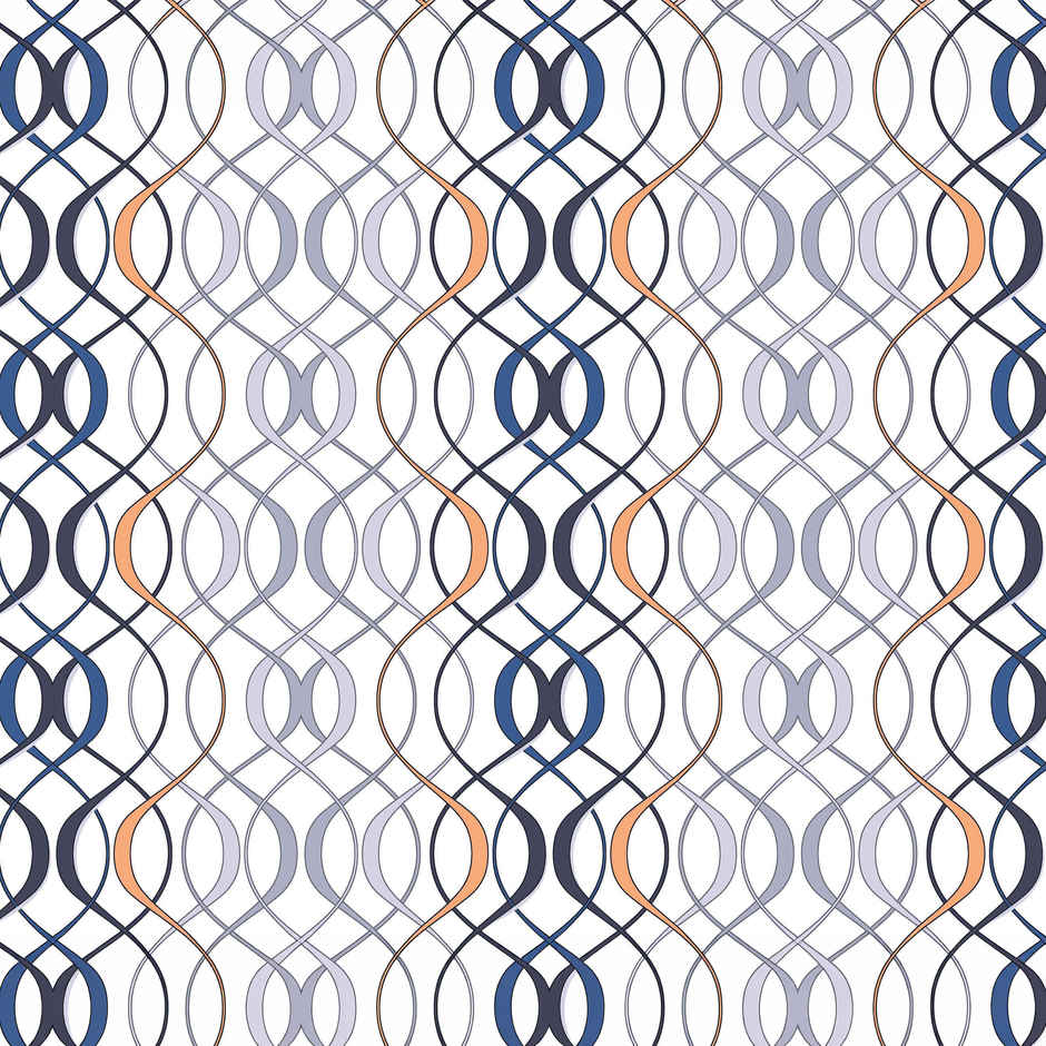 Elegant Weavers Oslo Double Geometric Bedsheet | With 2 Pillow Covers | Blue and White | 91 x 85 in