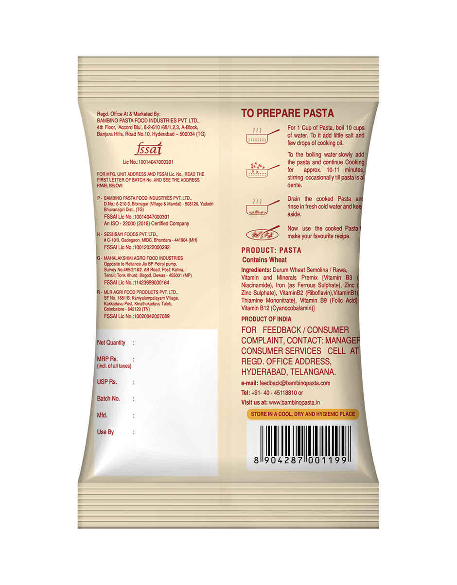 Bambino Daily Premium Spirali Pasta - Pure Durum Wheat, No Maida, Protin Rich