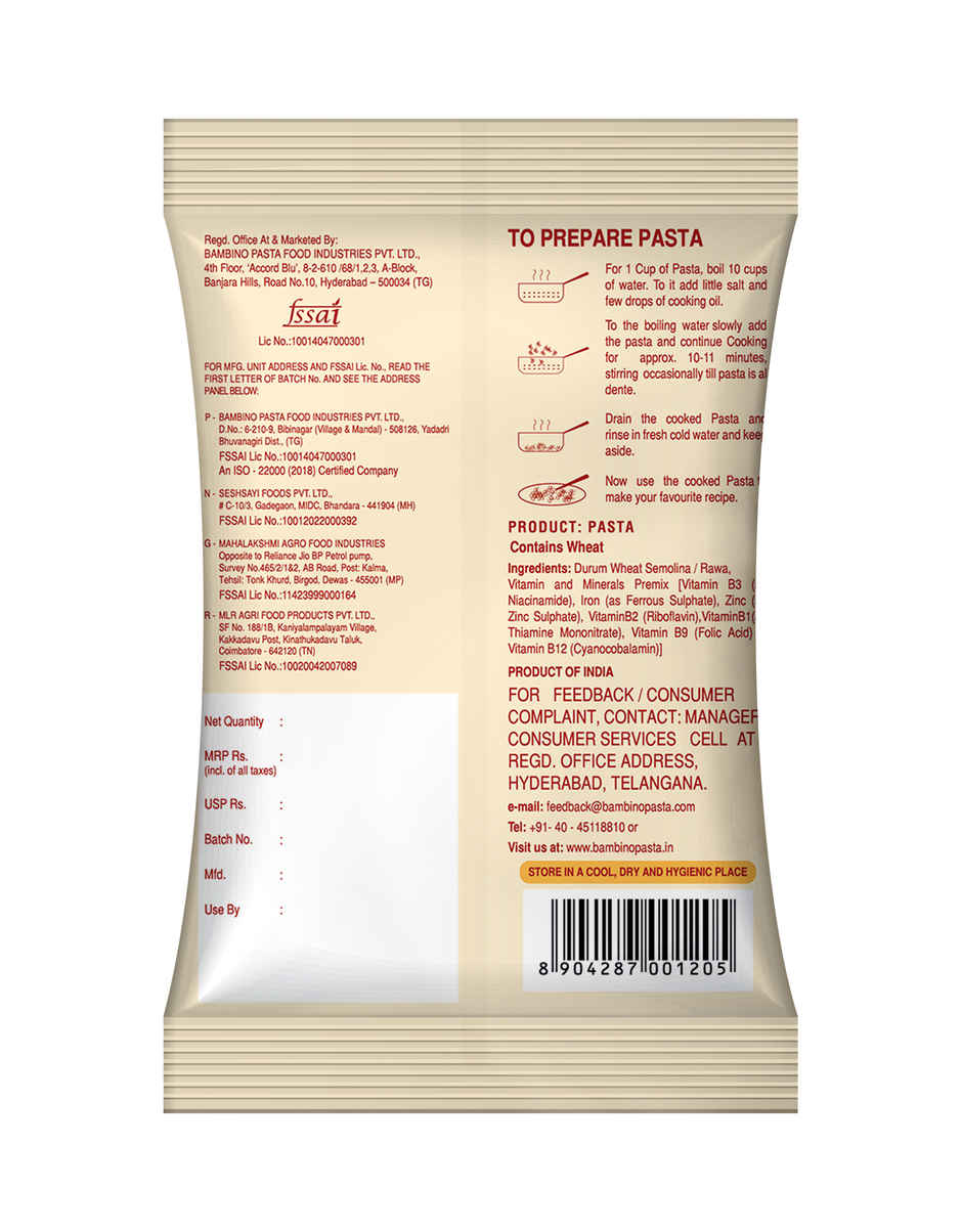 Bambino South Nutraawell Premium Pasta | Elbow