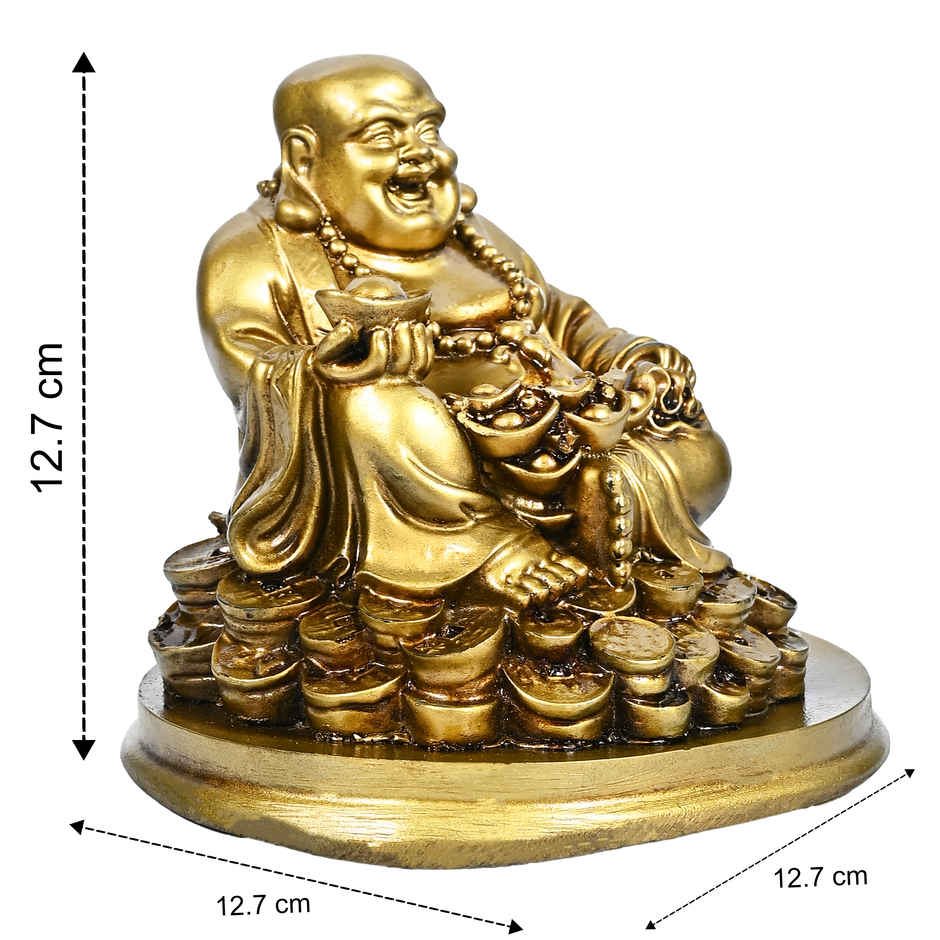 Laughing Buddha Idol Home & Office Feng Shui Decor for Good Fortune & Abundant Energy | HINDCRAFT