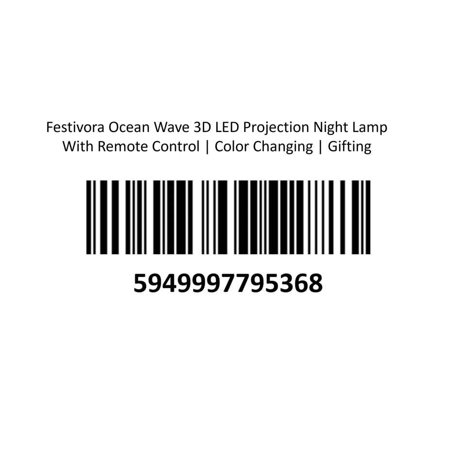 Festivora Ocean Wave 3D LED Projection Night Lamp With Remote Control | Color Changing | Gifting