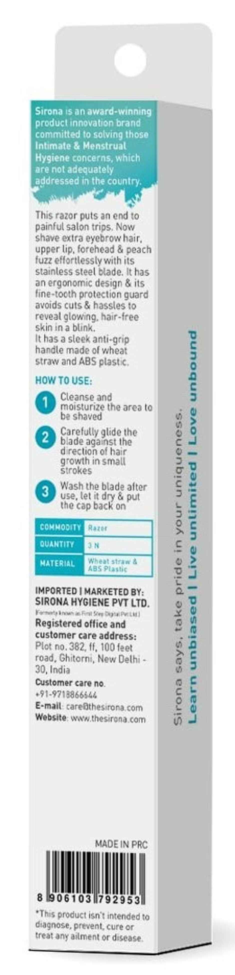 Sirona Reusable Face Razor for Women Facial Hair | Instant and Painless Hair Removal