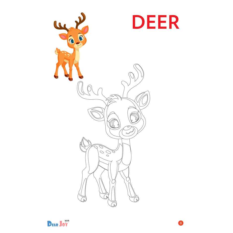DearJoy Animal Copy Coloring Book for Kids - 28 Pages
