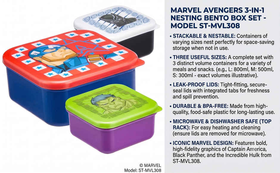 Striders Nesting Snack Boxes Set Avengers Invincible Force