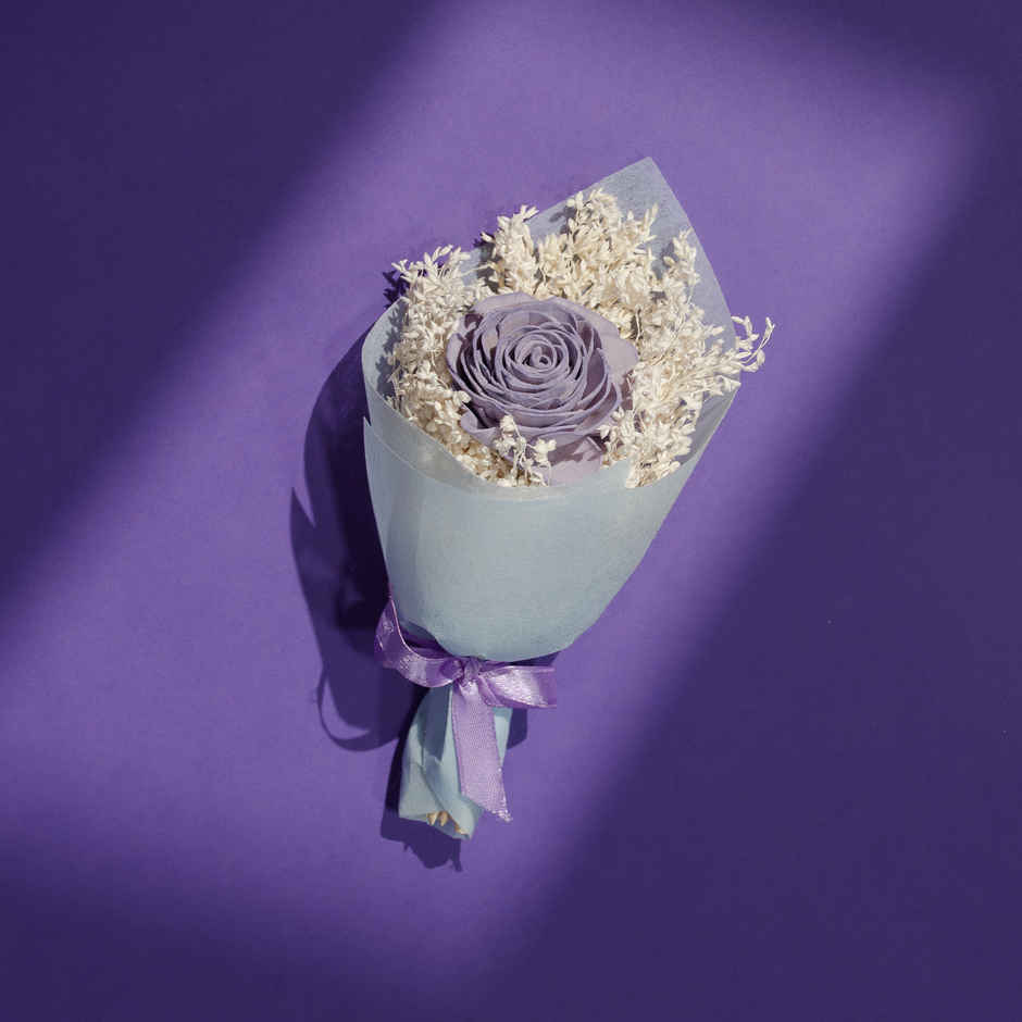 Lavender Rose Love Dried Flowers Bouquet | Ideal for Gifting | Poshh